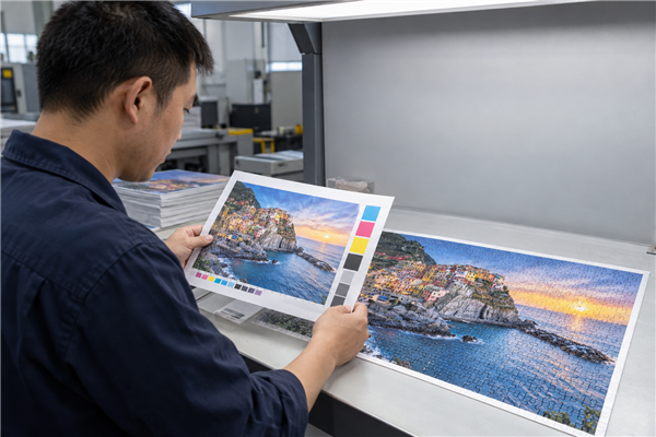 Shipment inspection of What should buyers check for image quality and printing when sourcing custom puzzle? at a custom puzzle factory