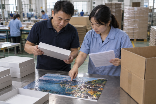 Shipment inspection of Custom Puzzles for Kickstarter: Prototype, Timeline and First-Shipment Planning at a custom puzzle factory