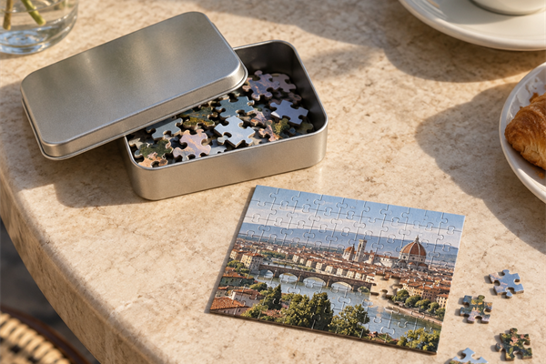 Compact custom puzzle packaging format