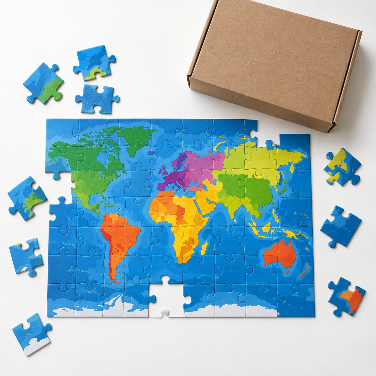 Educational map custom puzzle for classroom and family learning